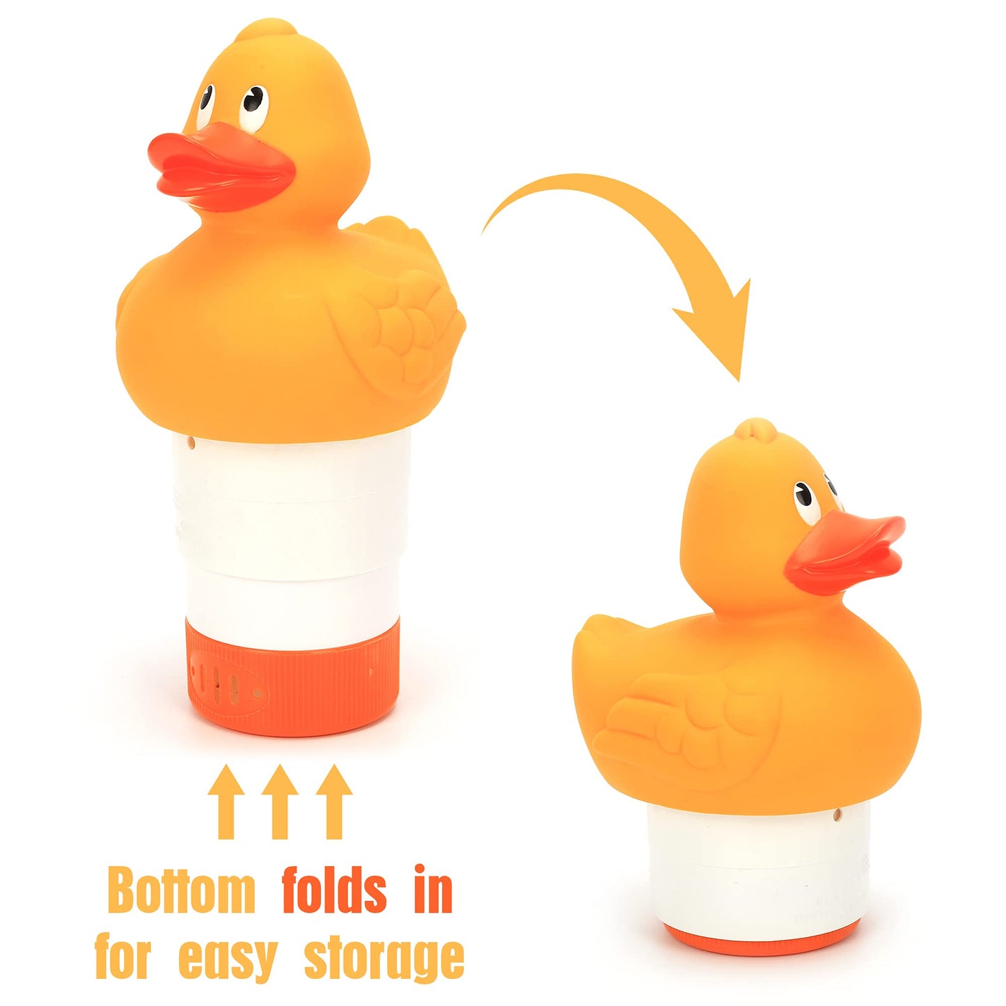 XY-WQ Chlorine Floater, Floating Pool Chlorine Dispenser (Duck), Fits 1 and 3 Inch Tablets for Large and Small Pools, Hot Tub, Spa