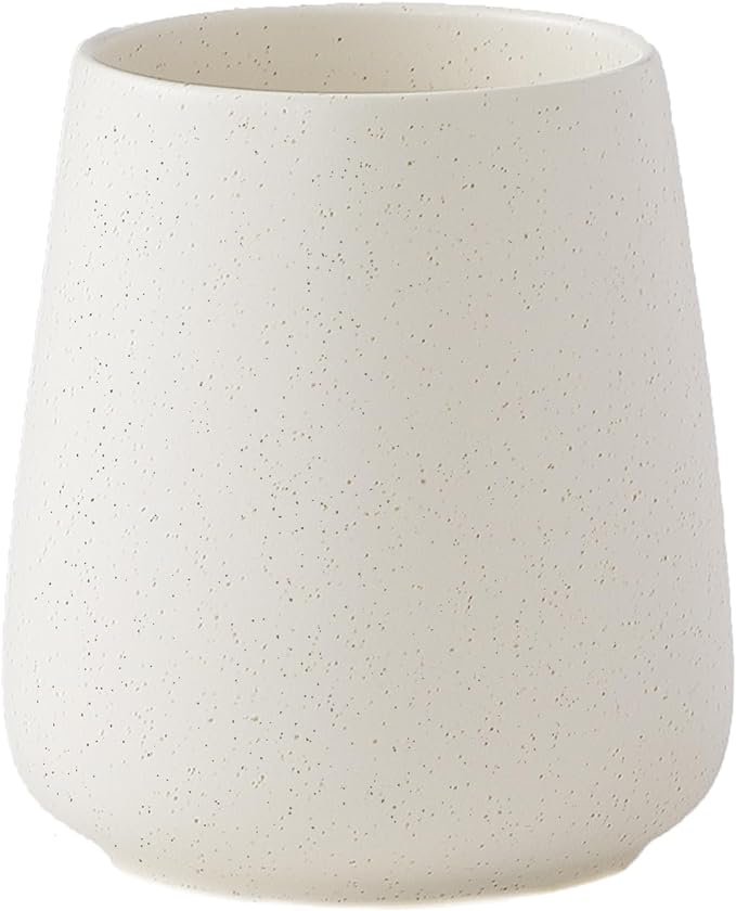 Beige Toothbrush Holder for Bathroom - Ceramic Tooth Brushing Holders, Toothbrush Cup, Toothpaste Organizer for Bathroom Countertop, Makeup Brush Holder, Pen Holder for Home Desktop Storage