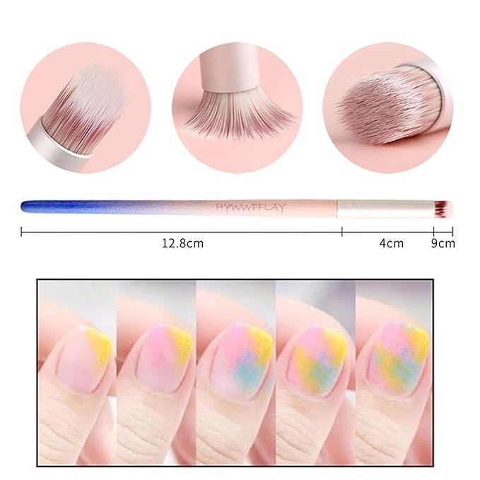 6pieces Ombre Nail Brush Wood Nail Pen Ombre Brush for Gel Nails Nail Gradient Brush Nail Design Brushes Nail Painting Kit Nail Art Tools Acrylic Nail Accessories