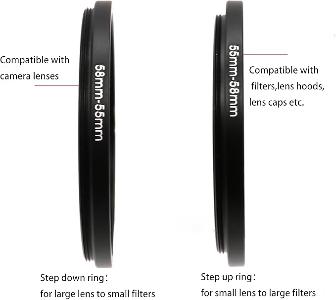 43-28/37/39/40.5/43/46/49/52/55/58/62/67/72/77/82mm Step Up & Step Down Rings Adapter for Lens and Filter 43-52 Filter Adapter Ring 43mm Lens to 52mm Filters
