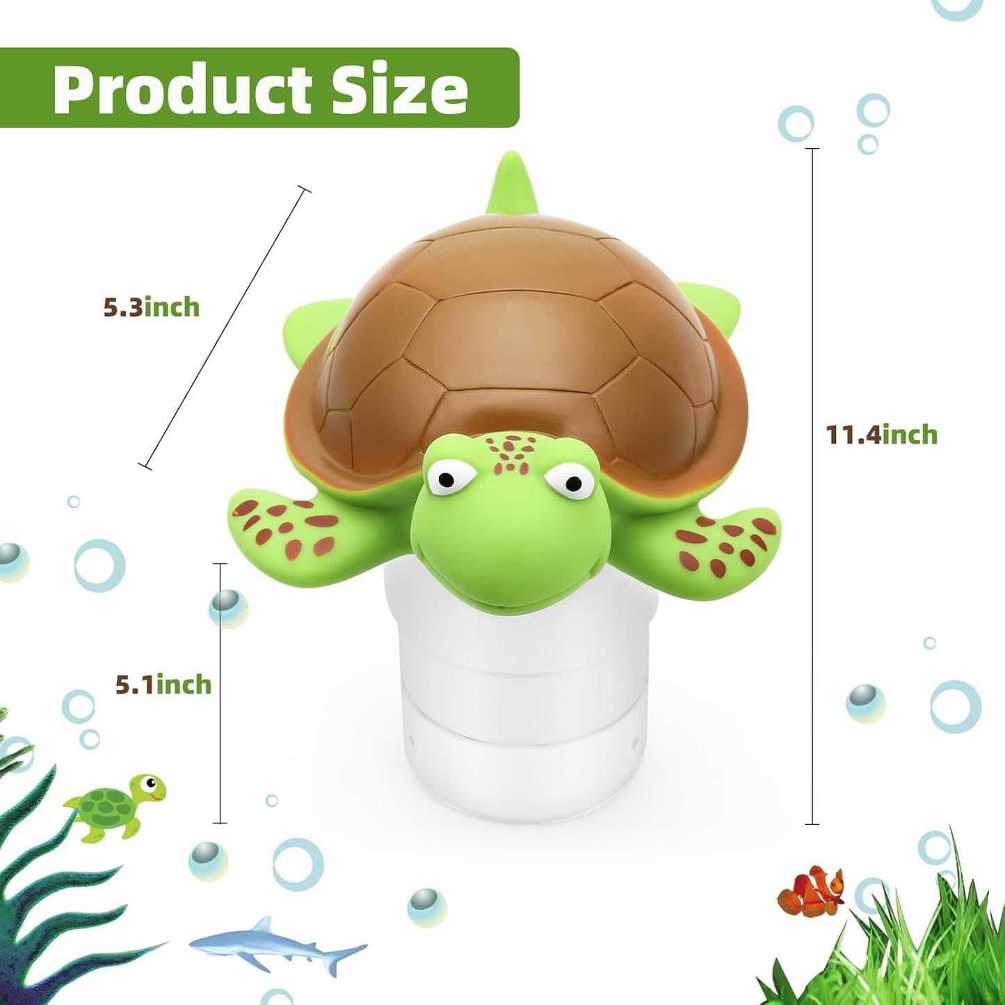 Pool Floating Chlorine Tablet Dispenser,Large Display Collapsible Chlorine Tablet Floater,Release Adjustable,Chlorine Tablet Floater for Indoor & Outdoor Swimming Pool,Hot Tub&SPA. (Turtle)