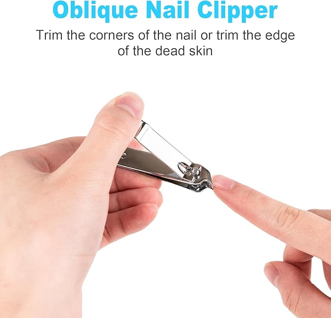 DUCOO Nail Clipper Set, 4 PCS Ultra Sharp Nail Clippers for Men, Women, Adults Toenail Fingernail Clippers, Stainless Steel Nail Cutter & File, Silver