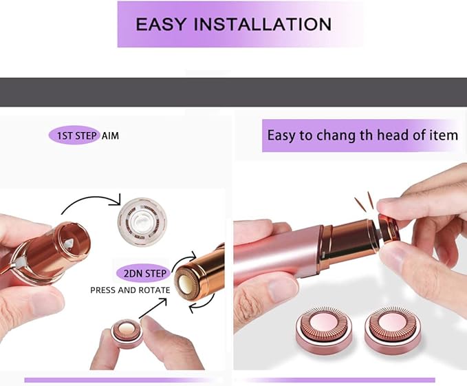 Facial Hair Remover Replacement Heads for Generation 1 Finishing Touch Flawless Facial Hair Removal Tool for Women,18K Gold-Plated Rose Gold 3 Count,First Generation by BECHY. (3 PCS Rose Gold)