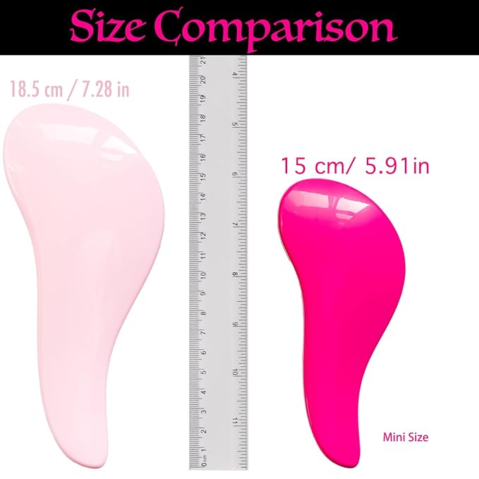 The Mini Detangling Brush, WYNK Dry and Wet Hair Brush Detangler for Traveling and Small HandsÃ¯Â¼ÂDetangling Comb Hair Styling Tools (2 Pack Pink&PurpleÃ¯Â¼Â