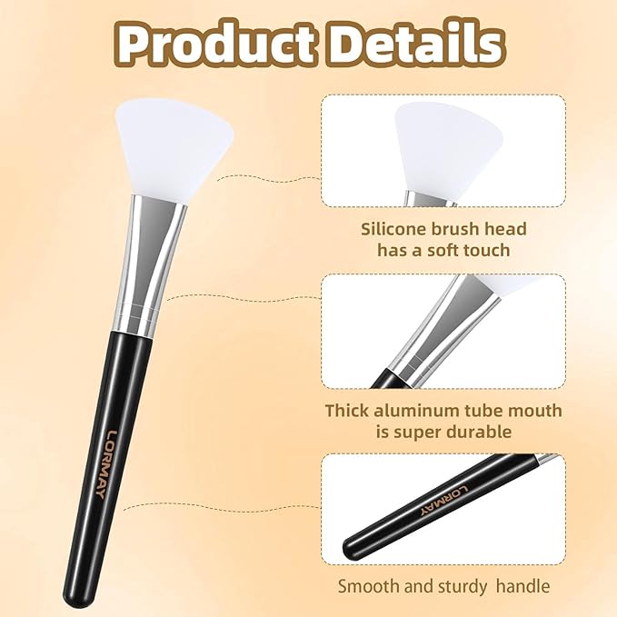 LORMAY 2 Pcs Silicone Face Mask Applicator Brush for Facial Mud, Clay Mask, Modeling Mask, Jelly Mask