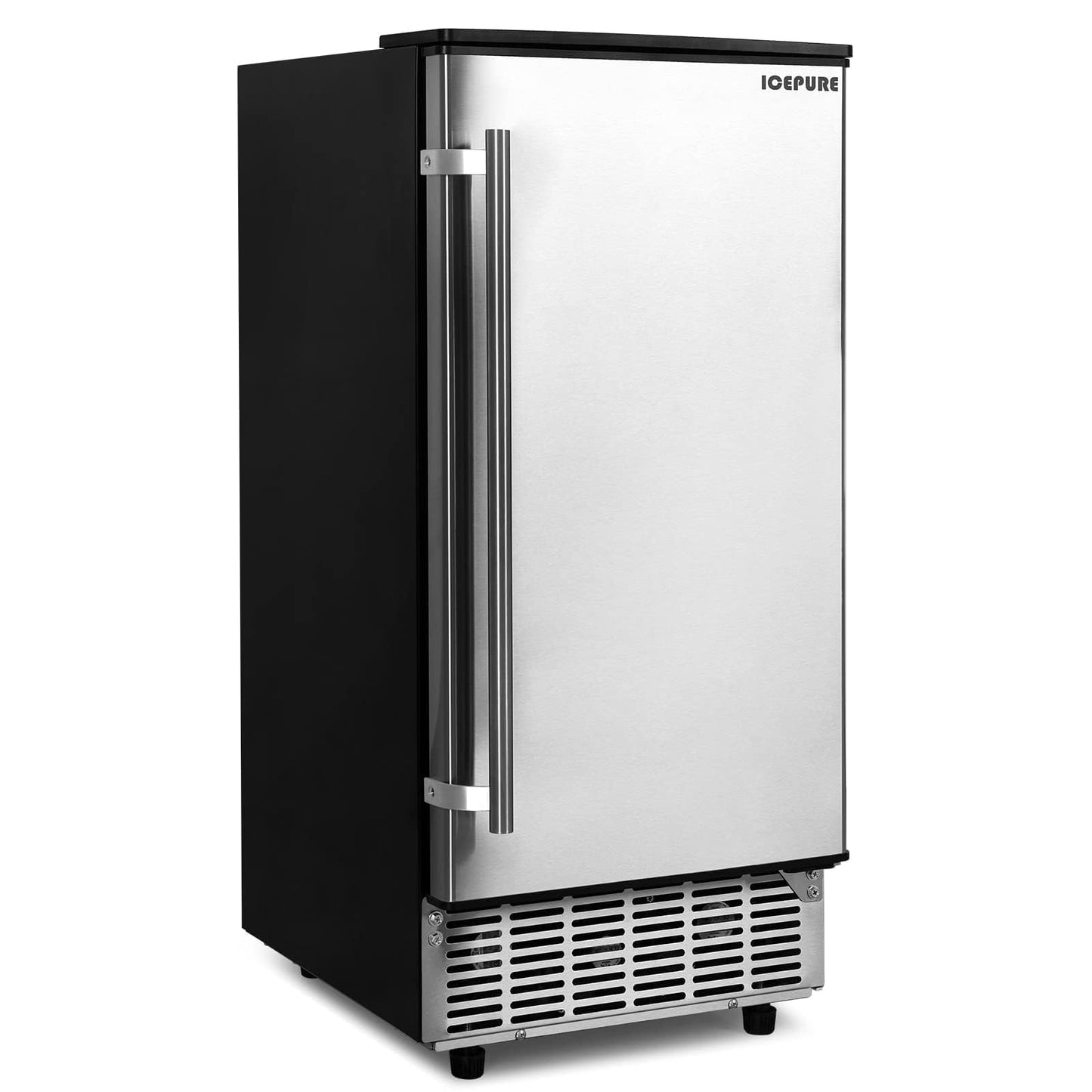 ICEPURE 15" Under Counter Ice Maker with Drain Pump, 90lbs/24H, Self-Cleaning, Smart Reminder, 24H Timer, ETL FCC, Built-in or Freestanding for Residential and Commercial, Stainless Steel