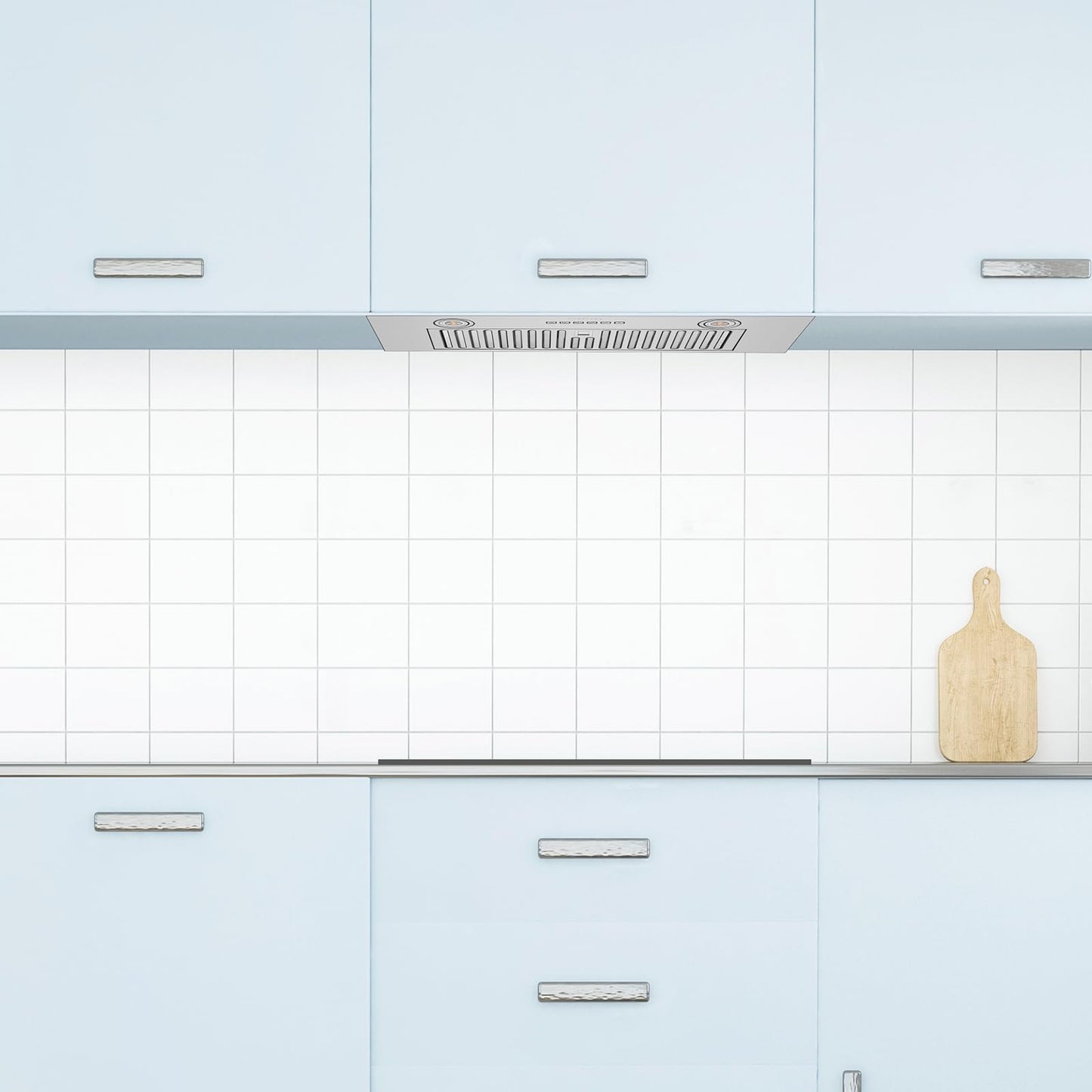 Hauslane Range Hood Insert 30 Inch, Hood Vent for Kitchen| HauSMART™ App & Voice Control |4-Speed Fan, LED GU10 Lights | Dishwasher-Safe Baffle Filters, Stainless Steel Ducted|Ductless Range Hood