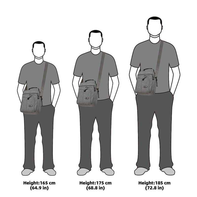 KL928 Men's Messenger Bag - Crossbody Shoulder Bags Travel Bag Man Purse Casual Sling Pack for Work Business(Large Version,Grey)