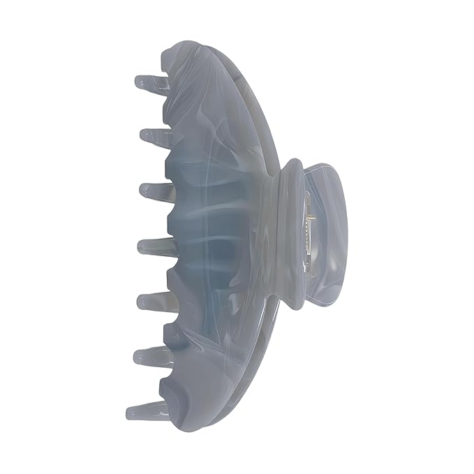 Durable Acetate Hair Clips - 4-Inch Grey tree grain Claw Clips for Fine and Thick Hair (Grey tree grain)