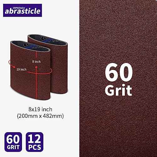 12 Packs 8 x 19 inch 60 Grit Cloth Floor Sanding Belts Ideal for Sanding Commercial and Residential Flooring