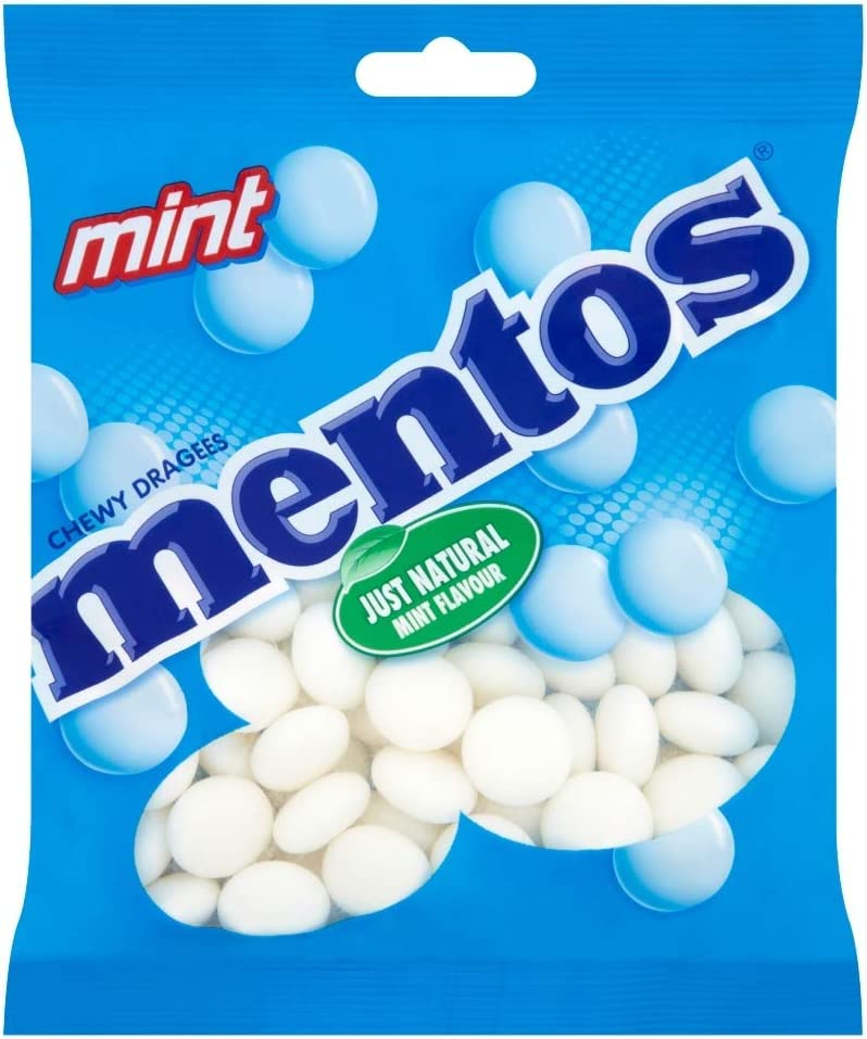Mentos Mint Flavour Chewy Dragees, Breath Freshening Sweets - 3 x 150 g