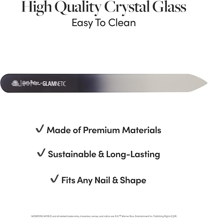 Harry Potter™ x Glamnetic Crystal Glass Nail File | All-in-One Nail File for Shaping, Smoothing & Polishing | Lightweight & Easy to Use