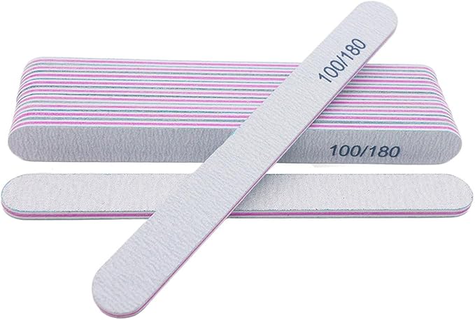 12pcs Diamond-Shaped, Sand Grain Nail Files for Crystal Nails, Rectangular Double-Sided Nail Files, Professional Nail polishing Files