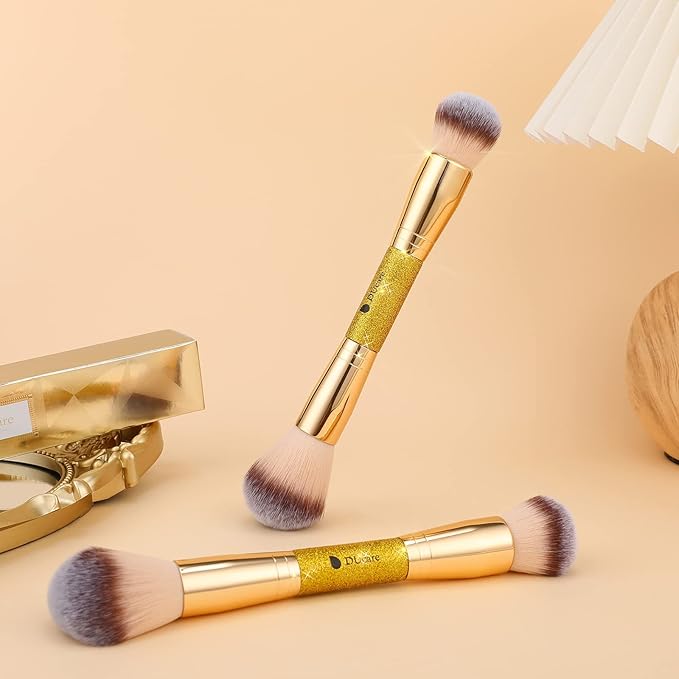 DUcare Dual-Ended Cream + Powder Brush, Two-in-One Foundation Makeup Brush For Creating A Gorgeous, Airbrushed-looking Complexion, Vegan & Cruelty-free