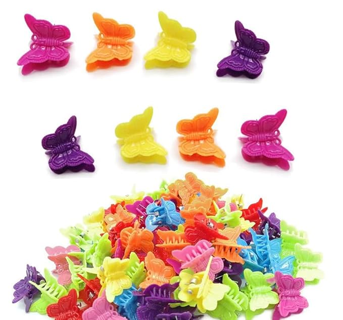 50 Pack Butterfly Hair Clips Pastel Mini Cute Accessories For 90S Girls Women, Matte Colors Assorted Color, Beautiful And Random Colour