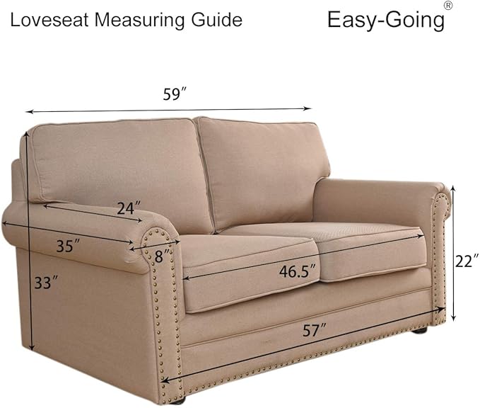 Easy-Going Reversible Loveseat Couch Cover for 2 Cushion Couch Sofa Cover for Dogs Water Resistant Furniture Protector with Foam Sticks Elastic Straps for Pet (Loveseat, Wine/Beige)