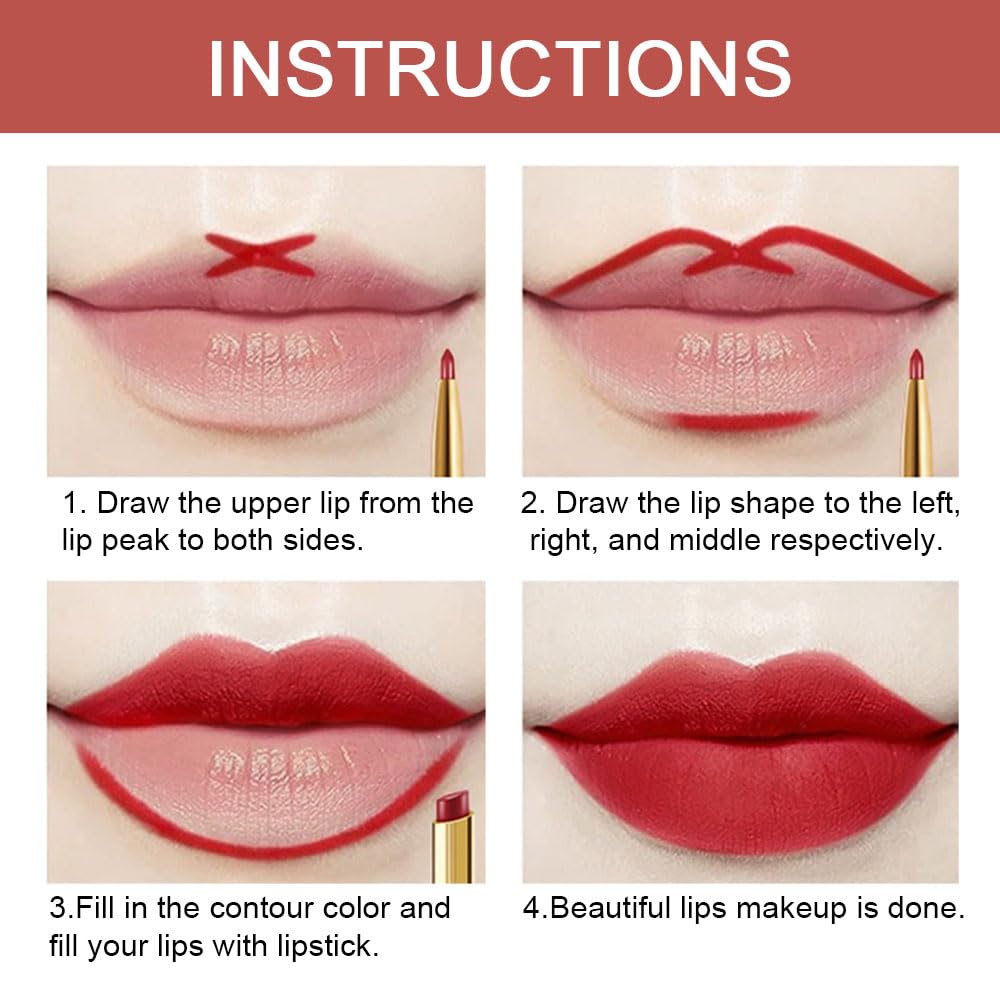 evpct 1Pcs Dark Plum Wine Red Lip Liner and Lipstick Set Kit for Women Matte Lips Kit with Lip Liner Lip Stains Long Lasting Waterproof 24 Hour Lipstick and Lip Liners Combo Lipliners Pencil 06#