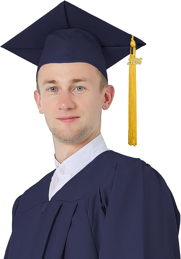 GraduatePro Matte Graduation Cap with 2026 Tassel for Adults High School and Bachelor Master 12 Colors