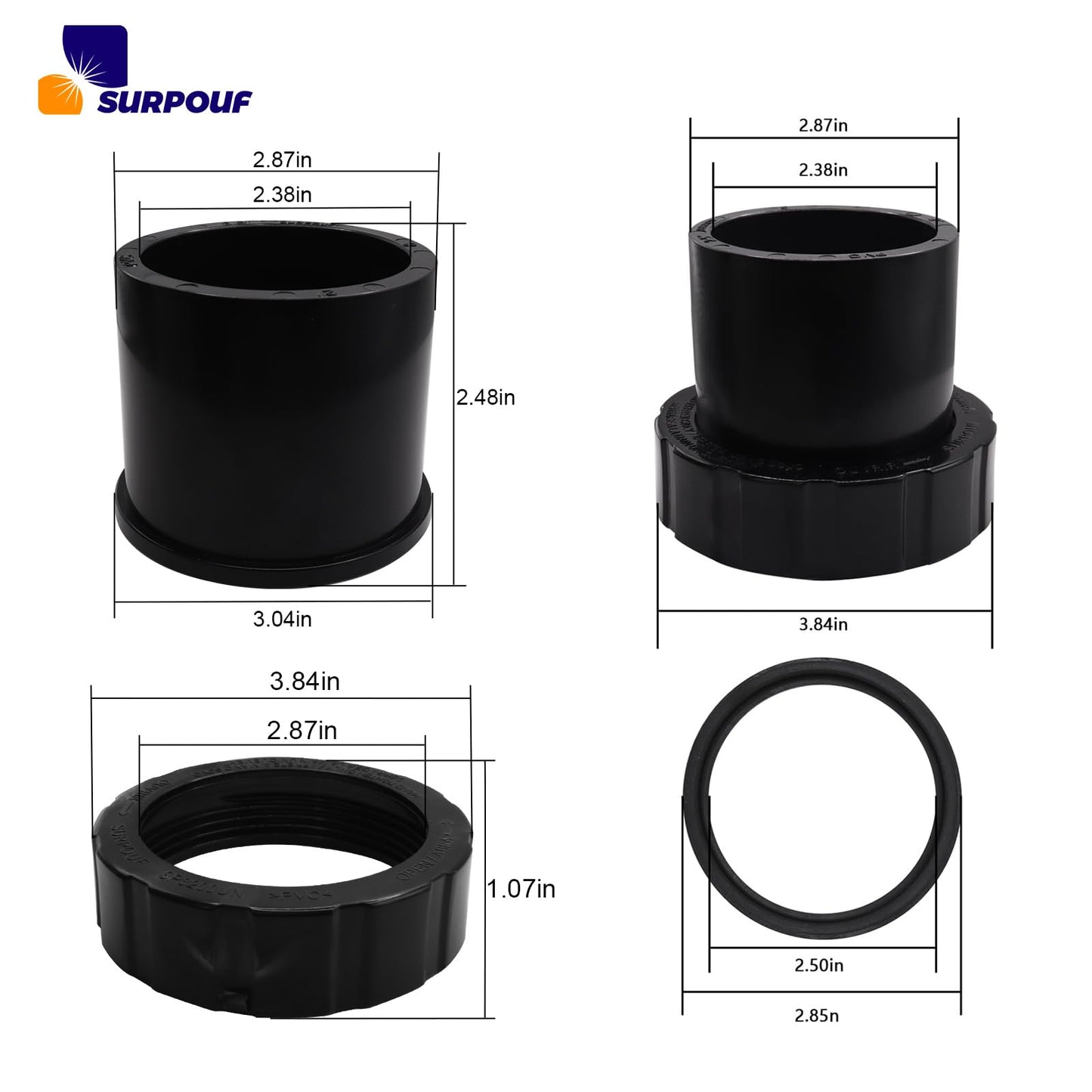 SURPOUF 2 Pack SPX3200UNKIT Compatible with Hayward Union Connector Kit,Hayward Tristar, Northstar, EcoStar Pumps, SwimClear Cartridge Filter Universal H-Series Low Nox Heater