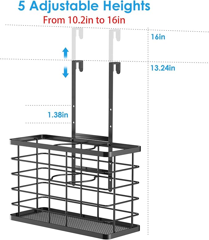 Hair Tool Organizer, Dryer Holder, 3 in 1 Blow Bathroom Organizer Wall Mounted/Cabinet Door for Flat Iron, Curling Straightener, Care & Styling Tools Storage Basket