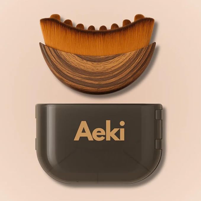 Aeki Lymphatic Contour Face Brush - Reduces Puffiness & Restores Definition, Aeki Lymphatic Face Brush, 100% Gentle & Soft on Skin | Naturally Sculpted Look,Aekii Facial Brush (1 Set)