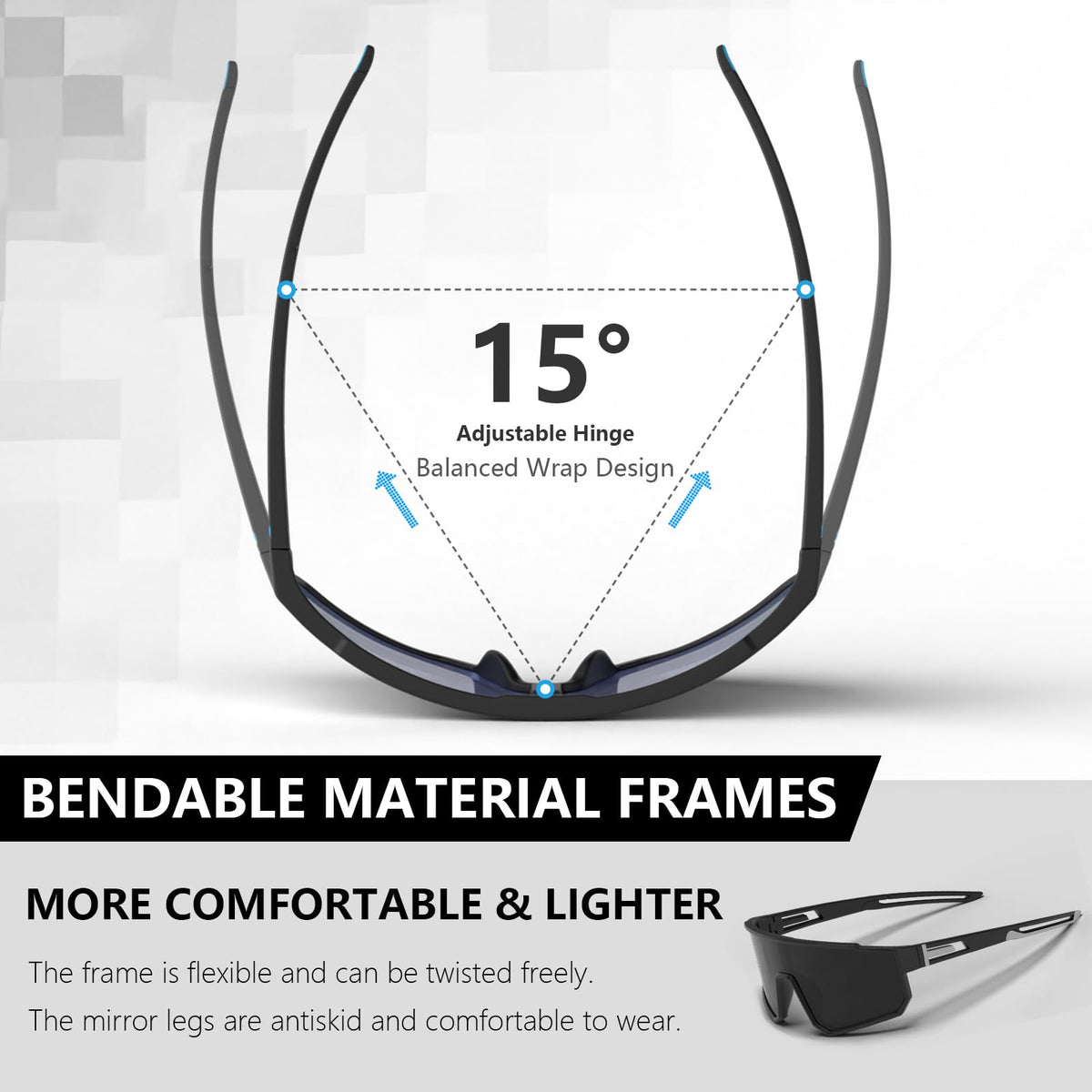 IKTOD 3 Pack Polarized Running Sunglasses for Women Mens Sunglasses UV Protection for Cycling Baseball Fishing (3 Pack-Blue Black/Black Gray/Red Black-W02)