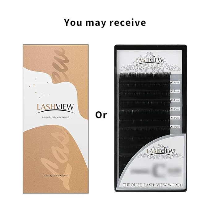LASHVIEW Eyelash Extensions,Ellipse Flat Eyelash Extensions 0.15mm C Curl 8mm, Black,Individual Lashes,Super Matte Extremely Soft Professional Salon Use