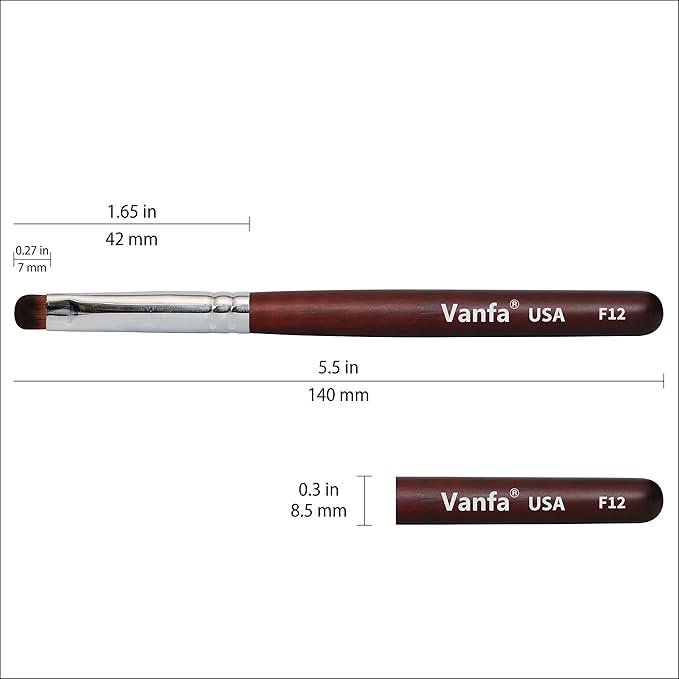Vanfa French Brush for Nails, Clean up brush for Gel Nail Polish F12