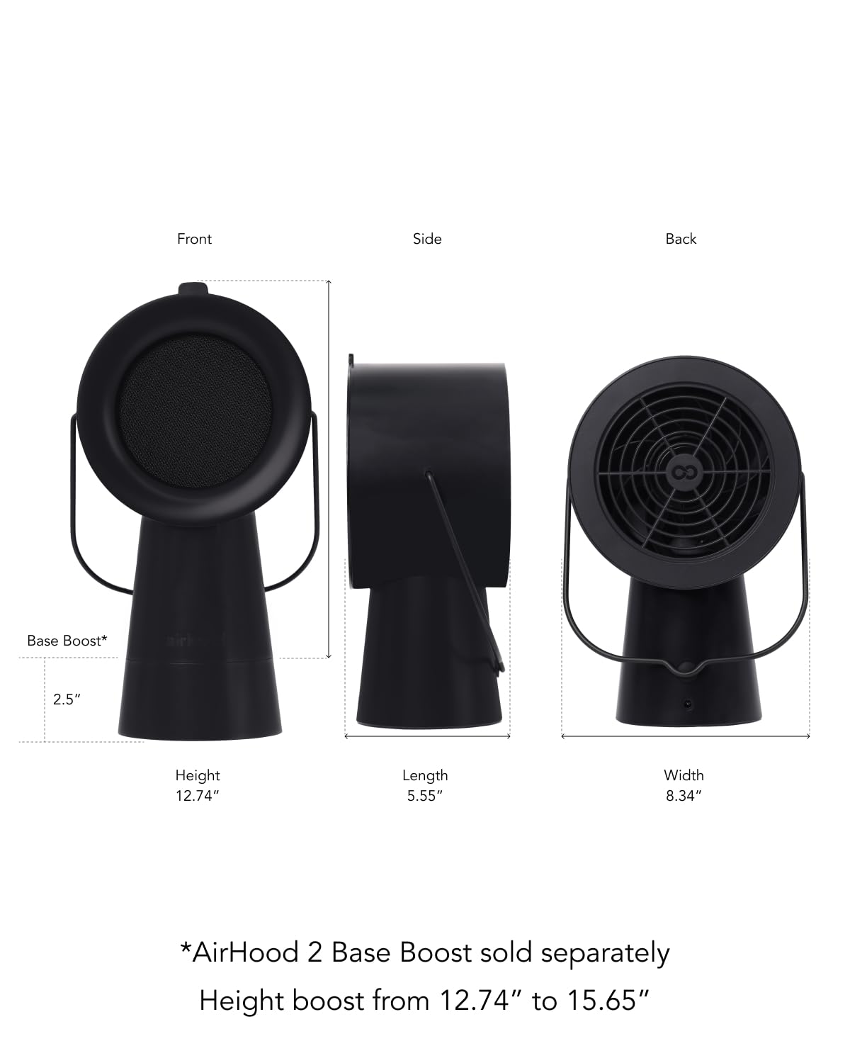 AirHood Portable Range Hood 2 | Corded & Cordless Design (Battery Purchased Separately) | Enhanced Airflow & LED Touch Panel – Perfect for Indoor Cooktops & RV Vents - Midnight Black