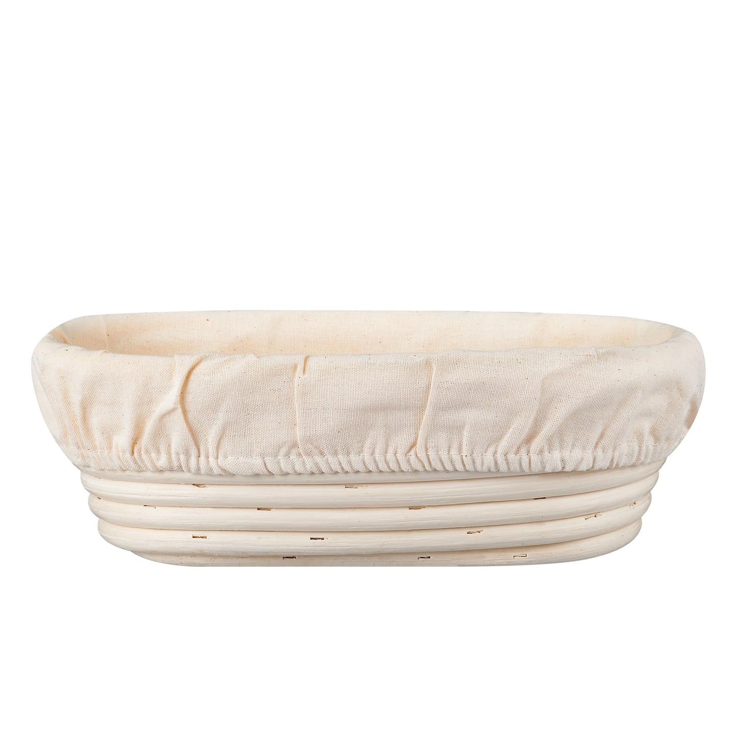 Dimpola Banneton Bread Proofing Basket Banneton Basket Set Sourdough Proofing Basket Round Proofing Bowls Handmade Rattan Baskets and Liners (Oval 10 inch set of 2)