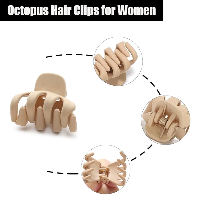 Cobahom 24 Pack Small Hair Claw Clips 1.2 Inch Plastic Matte Hair Clips for Thin Hair No-Slip Mini Hair Clip Hair Styling Accessories for Women and Girl (Black, Brown, Apricot, Chocolate)