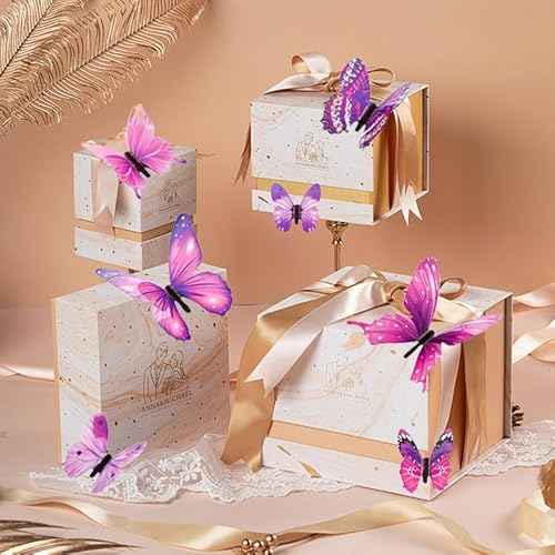 48 Pcs Glow in The Dark 3D Butterfly Wall Decor Halloween Decoration DIY Butterfly Wall Decals for Party Supplies Living Room Decorations