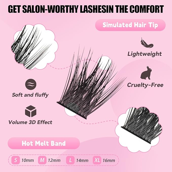 Azenlo Natural Lash Clusters Kit Wispy Eyelash Clusters 120 pcs Cluster Eyelash Extensions C Curl Individual Lashes 10-16 mm Mix Length Natural Look (Natural A50 KIT 120 Pcs)