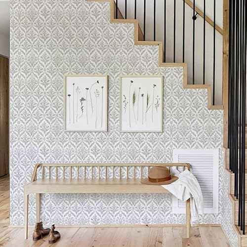 118.1" x 17.3" Peel and Stick Wallpaper Vintage Boho Contact Paper Beige Wallpaper for Bedroom Cabinets Walls