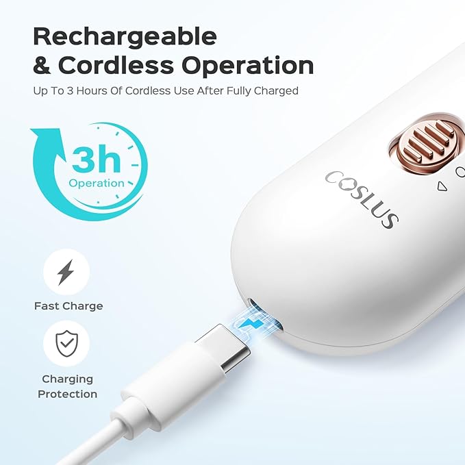 COSLUS C30 Professional Manicure Pedicure Kit: 5 in 1 Electric Nail File Set Toenail Grinder, 5 Speed Cordless Nail Drill for Thick Nail Toenail Cuticle, Hand Feet Trimmer Buffer for Women Men Baby