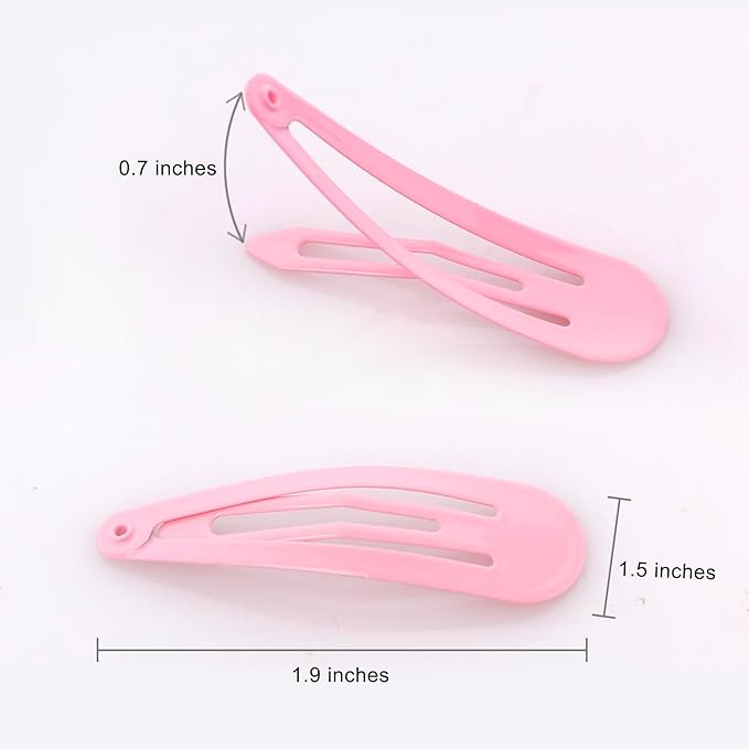 Hair Clips for Girls: 2 inch No Slip Metal Barrettes Snap for Toddlers Kids 150pcs (30 colors)