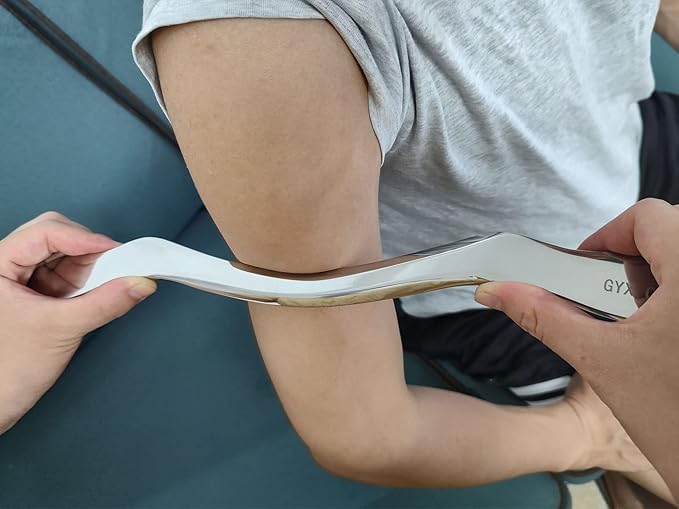 Muscle Scraper Stainless Steel Gua Sha Scraping Massage Tool,IASTM Tools, Great Soft Tissue Physical Therapy 14 Inch Long（Double Edge）