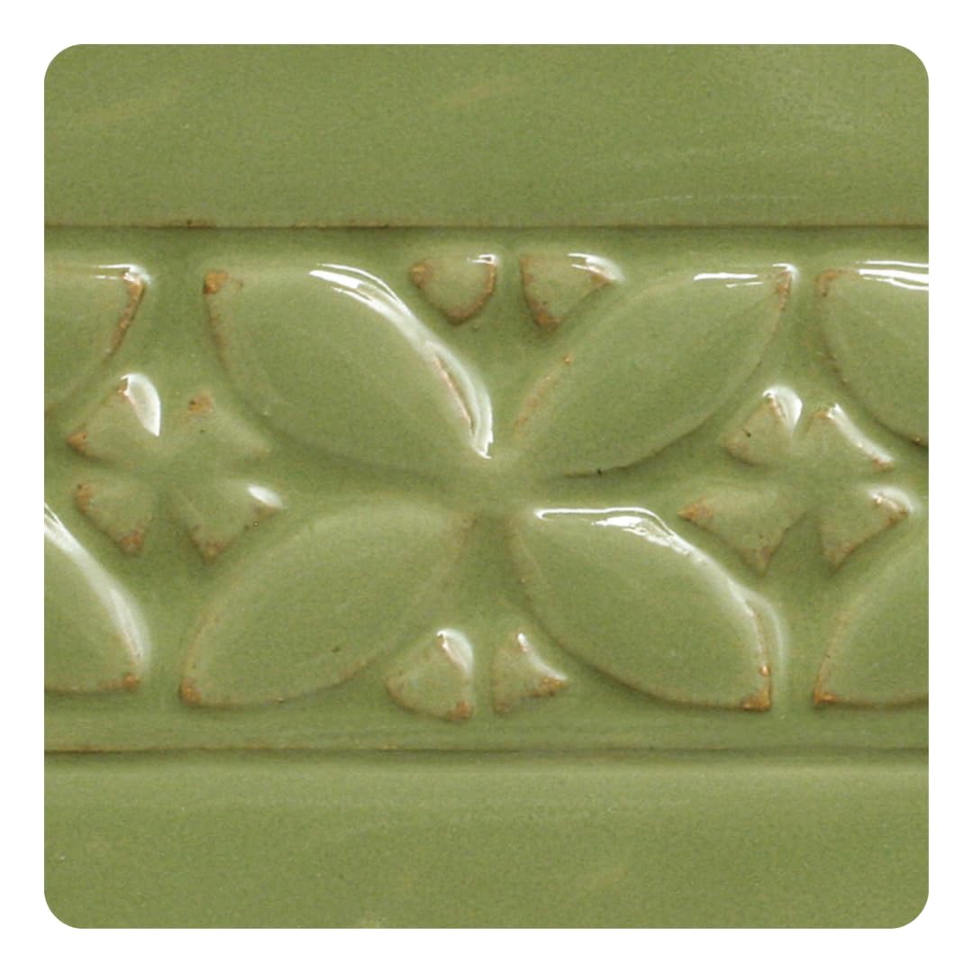 AMACO Potter's Choice PC-46 Lustrous Jade Green High Fire Glaze Pint, 16 oz. (473 mL), Layerable Mid-High Fire Cone 5-6 (PC) Liquid Ceramic Pottery Glaze for Bisque