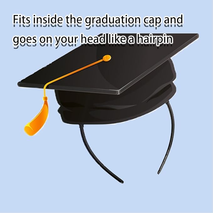 ATMEET Graduation Cap Headband Secures Your Grad Cap Upgrade Insert Hairstyle Hat Accessories Hairband for Graduates Gift