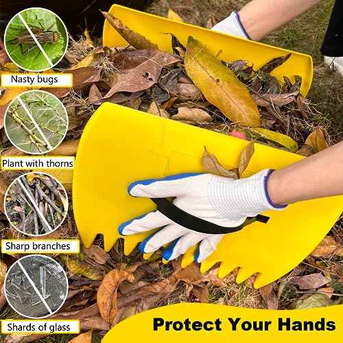 Leaf Scoops Hand Rakes, Leaf Scoops and Claws with Gloves, Lightweight Plastic Leaf Scoop, Large Leaf Grabbers for Picking Up Leaves, Clippings, Grass(1 Set, Green)