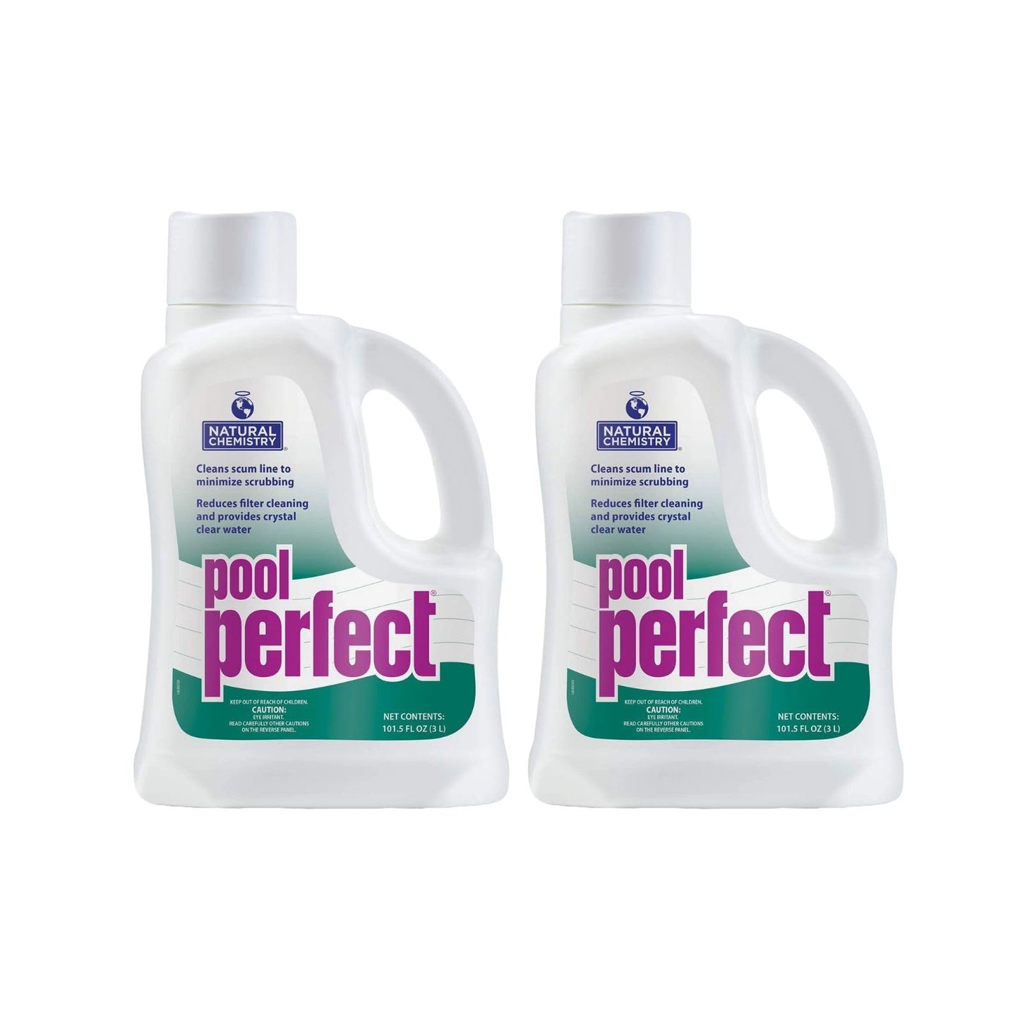 Natural Chemistry Pool Perfect, 3-Liter, Pack of 2, Reduce Scum Lines and Filters Cleanings, Ensures Crystal Clear Water, Compatible with All Sanitizing Systems