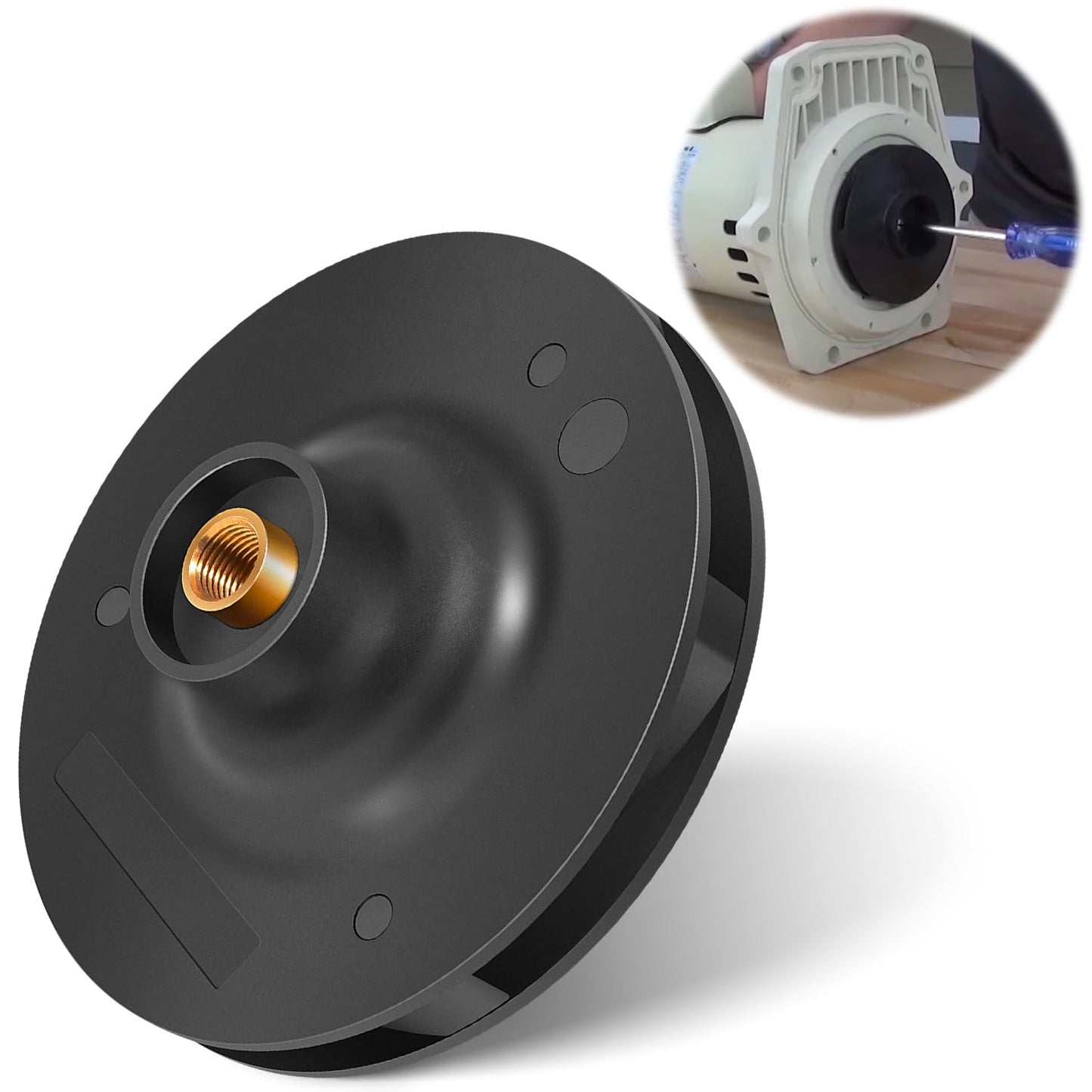 Bzcovac 073131 Impeller Compatible with WhisperFlo and IntelliFlo 3 HP Pool and Spa Pumps, Black
