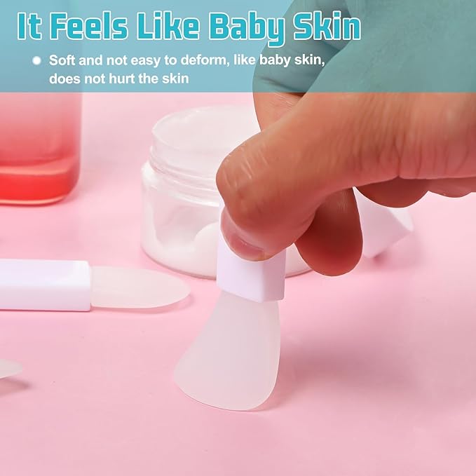 3 Pcs Silicone Face Mask Applicator Mini Makeup Spatula Brush Set, Portable Beauty Tools for Cosmetic Mask, Eye Cream, Body Lotion, Serum, Body Butter