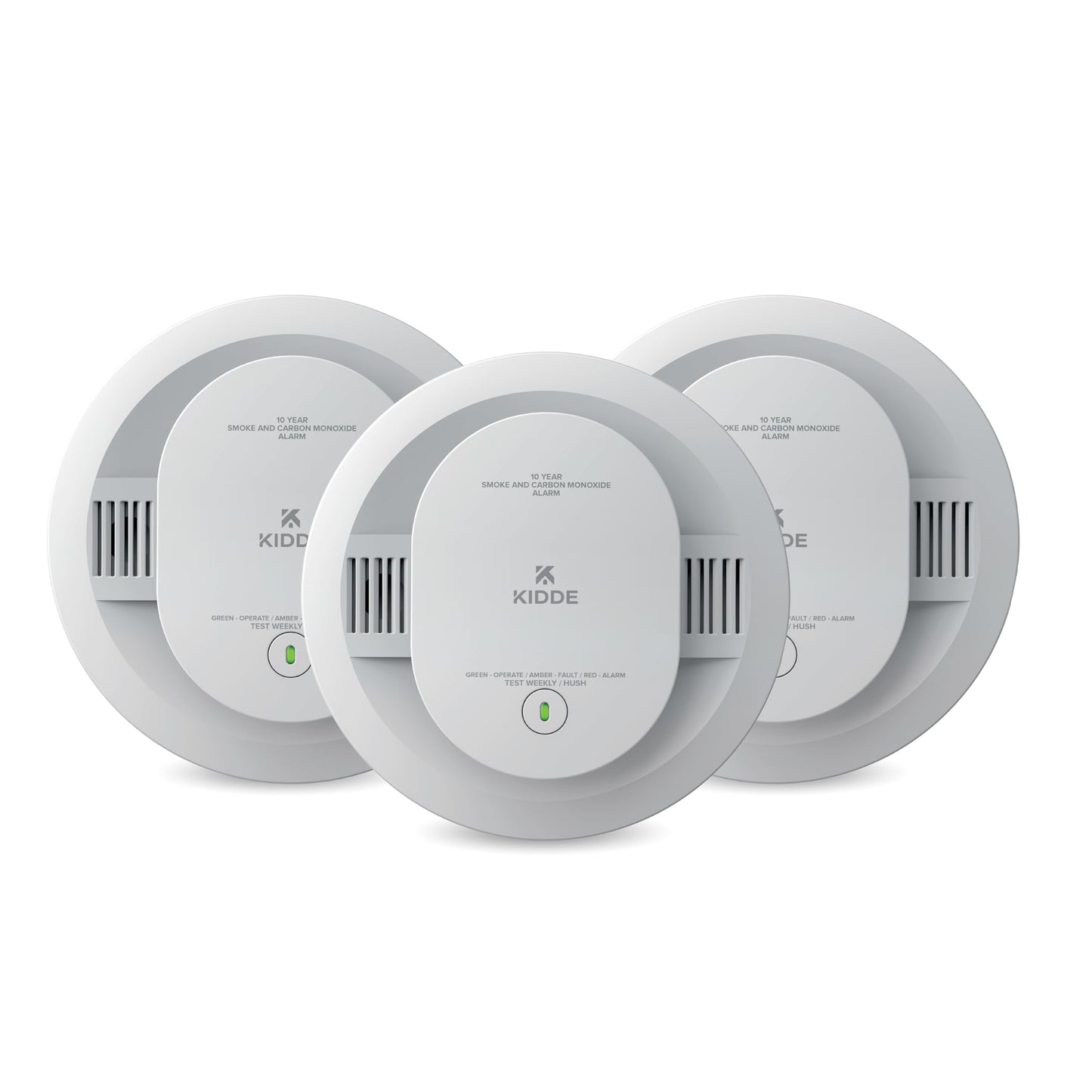 Kidde Hardwired Smoke & Carbon Monoxide Detector for Home, 10-Year Battery Powered, LED Notifications, 3-Pack