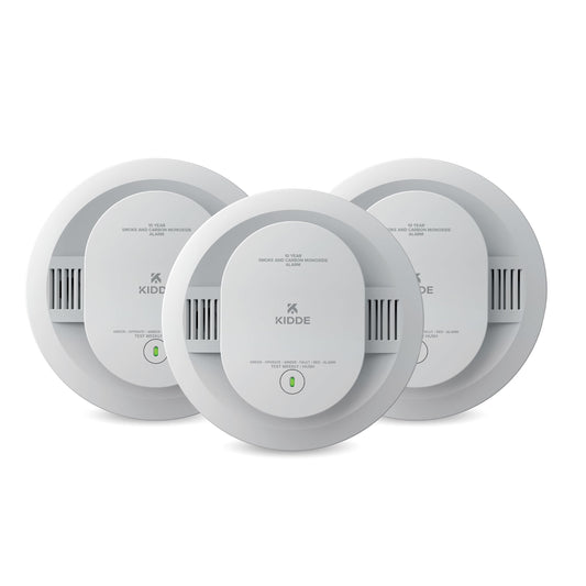 Kidde Hardwired Smoke & Carbon Monoxide Detector for Home, 10-Year Battery Powered, LED Notifications, 3-Pack