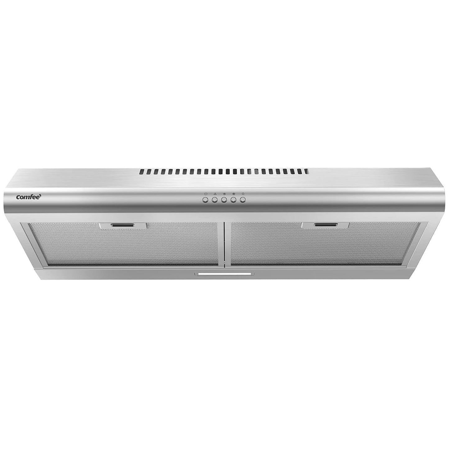 COMFEE' CVU30W4AST 30 inch Under Cabinet Ducted/Ductless Convertible Slim Vent Durable Stainless Steel Kitchen Reusable Filter, 3 Speed Exhaust Fan and 1 LED Lights Range Hood, 2.0 Version