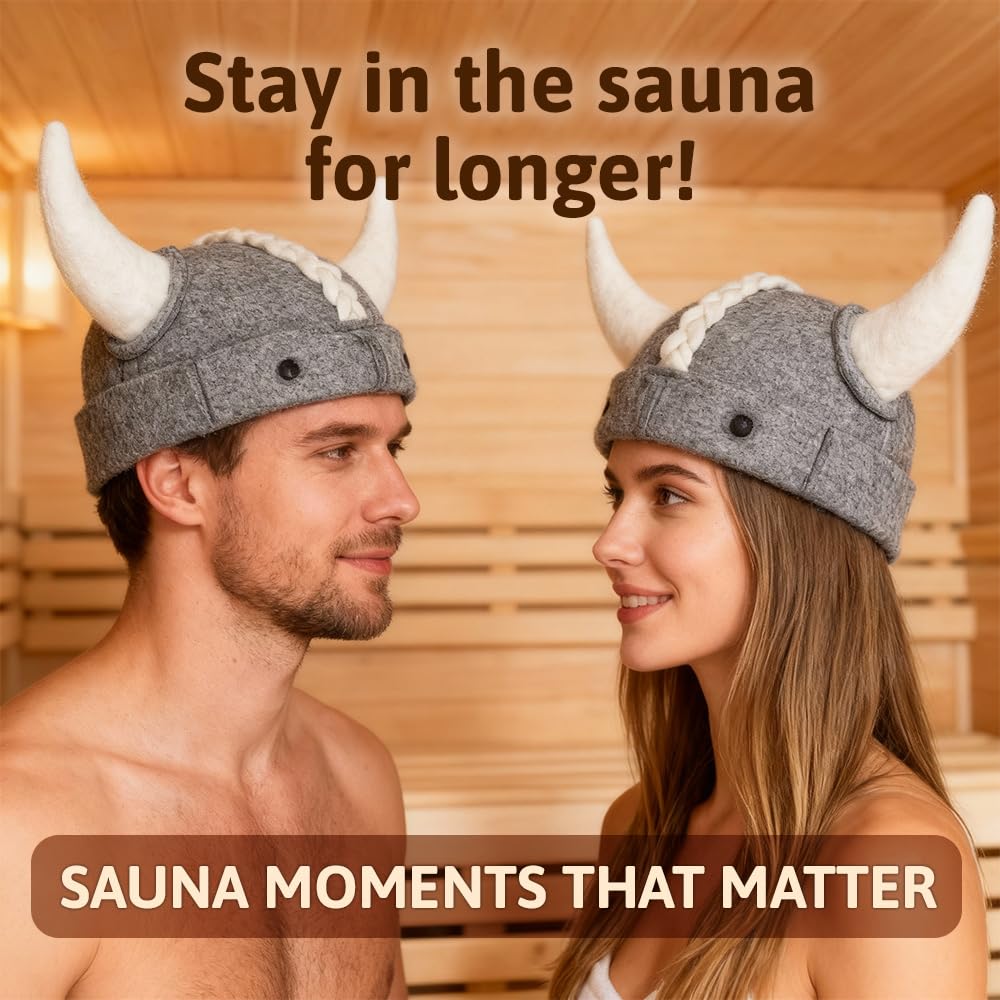 Sauna Hat Viking Banya Hat for Men - Hats Sauna Cap Finnish Ukraine Mens Sauna Hat for Women and Men Gray