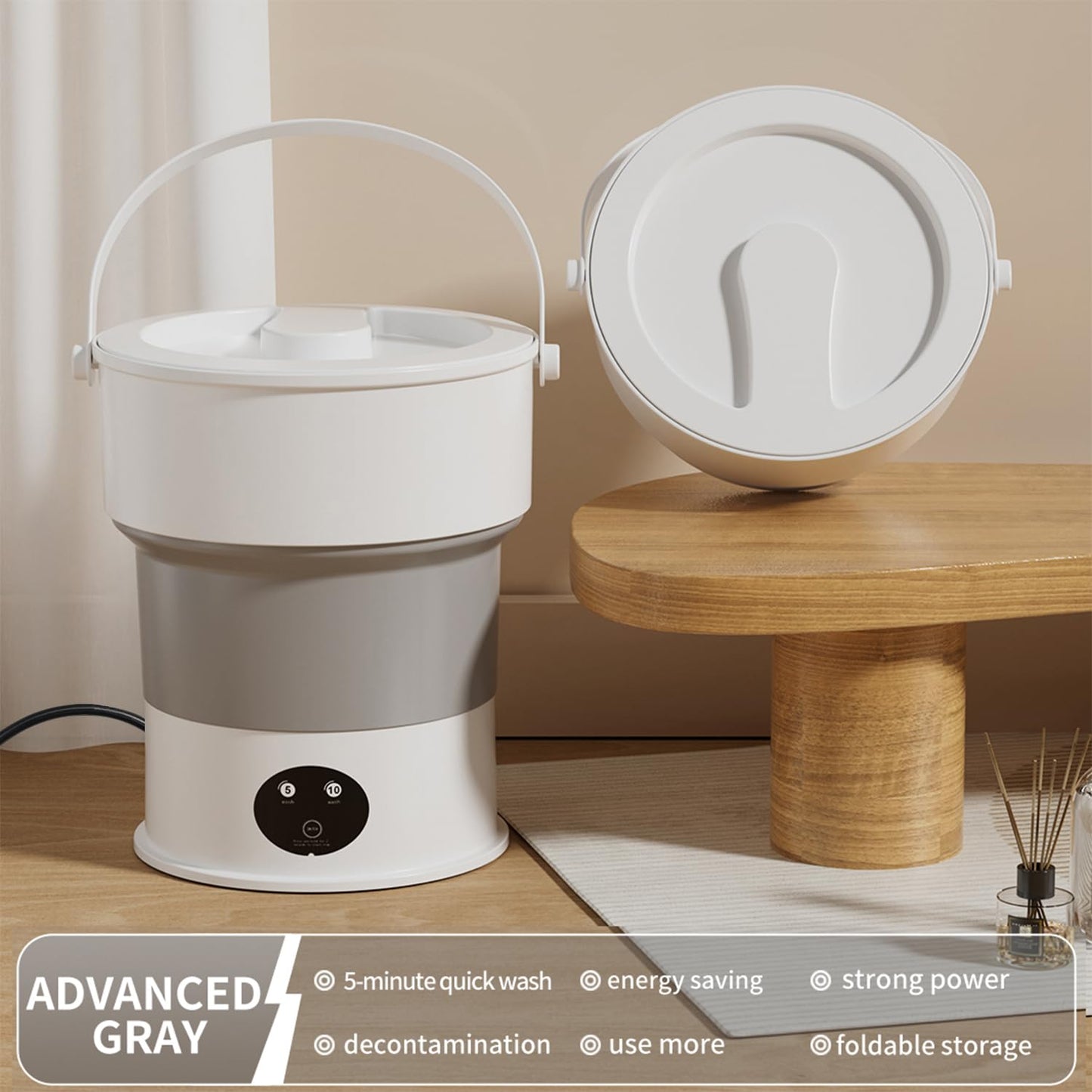 Portable washing machine, foldable mini washing machine, suitable for baby clothes, underwear, and socks
