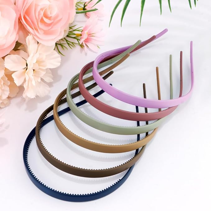 TOBATOBA Headbands for Glasses Wearers No Pressure No Headache Square Sunglasses Headband for Women Comfortable Plastic Hairbands with teeth, Womens Headbands Non Slip 6Pcs