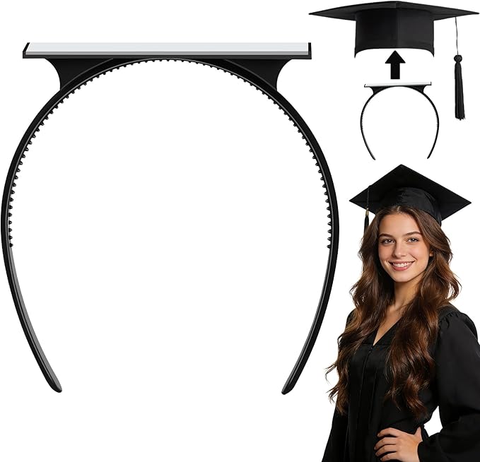 Sofeavo Graduation Cap Headband Insert - Secure Grad Cap Headband for Graduates, Women & Students - Keeps Hairstyle Intact for Graduation Hat Stability - Essential Hat Accessories